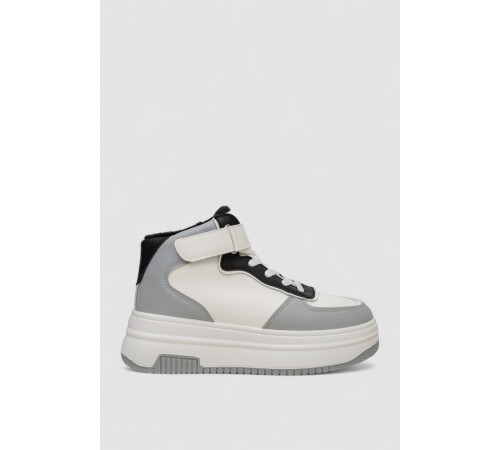 Кросівки жіночі зимові на хутрі, колір біло-сірий, 248RAM03-86