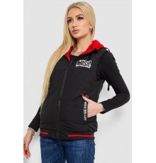 Жилет жіночий двосторонній, колір чорно-червоний, 244R20166