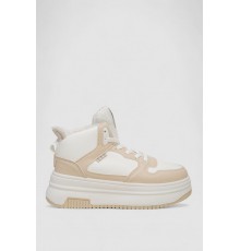 Кросівки жіночі зимові на хутрі, колір біло-бежевий, 248RAM09