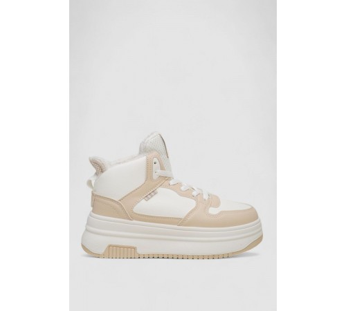 Кросівки жіночі зимові на хутрі, колір біло-бежевий, 248RAM09