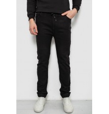 Джинсы мужские на резинке утепленные, цвет черный, 244R664-5