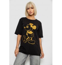 Футболка жіноча з принтом, колір чорний, 244R1023