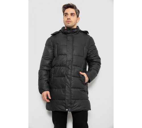 Куртка мужская зимняя удлиненная, цвет черный, 244RH76-10