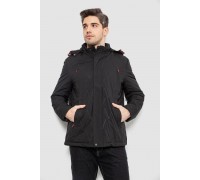 Куртка чоловіча демісезонна з капюшоном, колір чорний, 244R9159A