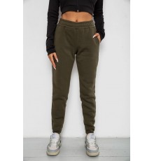 Спортивні штани жіночі на флісі, колір хакі, 238R57012