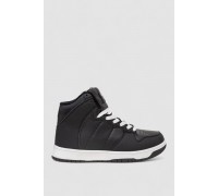 Кросівки жіночі зимові на хутрі, колір чорно-білий, 248RH1060