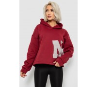 Худи женский с капюшоном на флисе, цвет бордовый, 257R335