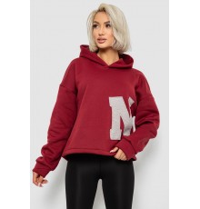 Худі жіночий з капюшоном на флісі, колір бордовий, 257R335