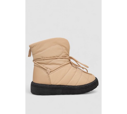 Дутики жіночі зимові на хутрі, колір бежево-чорний, 248RFM500