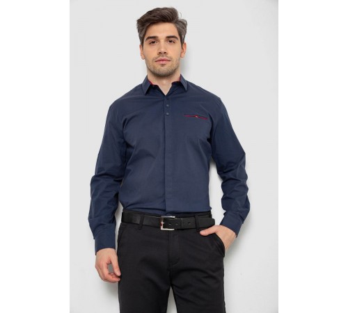Рубашка мужская, цвет темно-синий, 214R7114