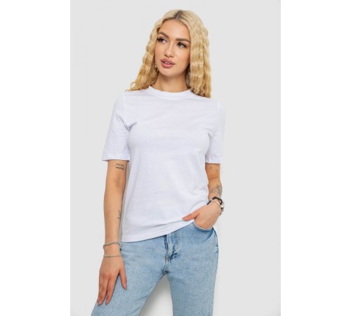 Футболка жіноча однотонна, колір білий, 241R1800