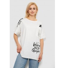 Футболка жіноча з принтом, колір молочний, 244R4021