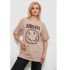 Футболка жіноча з принтом, колір мокко, 244R2010