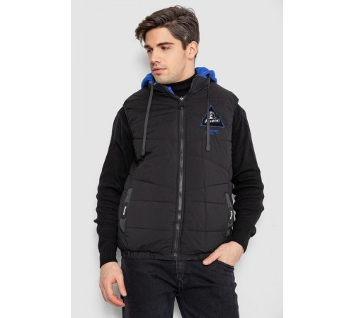 Жилетка мужская демисезонная двухсторонняя, цвет черно-синий, 244R99002