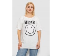 Футболка женская с принтом, цвет молочный, 244R2010