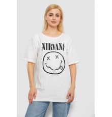 Футболка жіноча з принтом, колір молочний, 244R2010