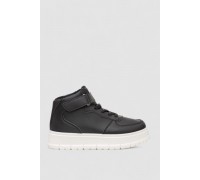 Кроссовки женские зимние на меху, цвет черно-белый, 248RMB05