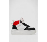 Кросівки жіночі зимові на хутрі, колір біло-чорний, 248RLM50