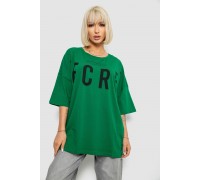 Футболка жіноча з принтом, колір темно-зелений, 244R3008-1