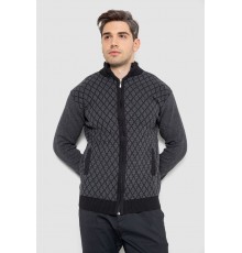 Кофта мужская на молнии, цвет черно-серый, 161R1013