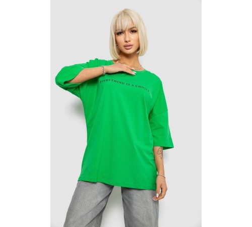 Футболка жіноча з принтом, колір зелений, 244R2020