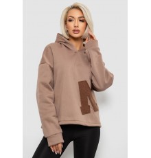 Худі жіночий з капюшоном на флісі, колір бежевий, 257R335