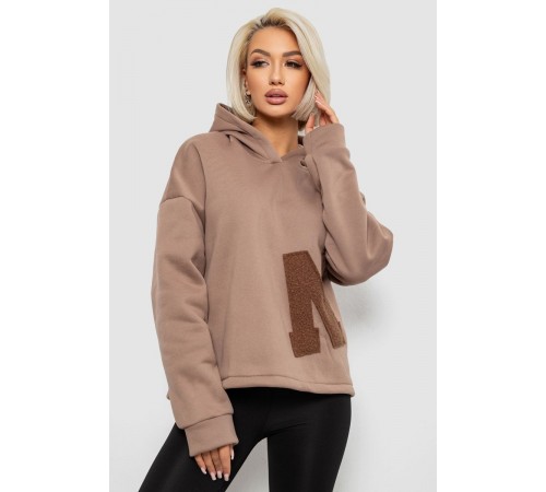 Худі жіночий з капюшоном на флісі, колір бежевий, 257R335