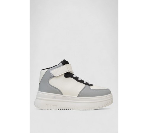 Кросівки жіночі зимові на хутрі, колір біло-сірий, 248RAM02