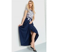 Сукня з квітковим принтом, колір сіро-синій, 230R79