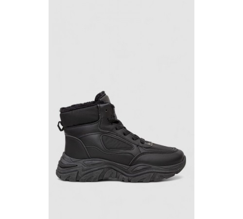 Кросівки жіночі зимові на хутрі, колір чорний, 248RDM05