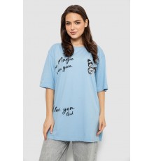 Футболка жіноча з принтом, колір блакитний, 244R3006