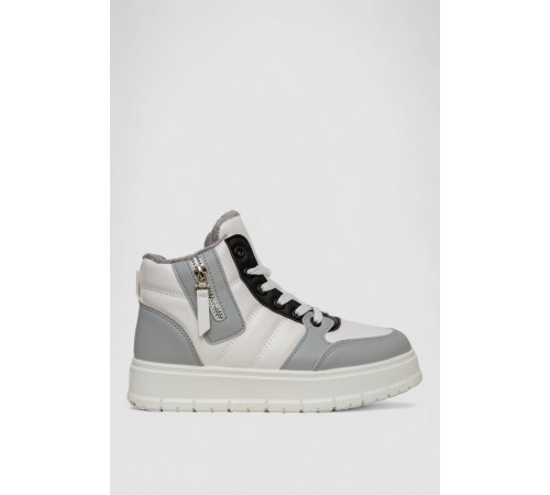 Кросівки жіночі зимові на хутрі, колір біло-сірий, 248RMB06-86-2