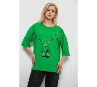 Футболка женская с принтом, цвет зеленый, 244R2016