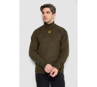 Гольф мужской с вышивкой тризубец, цвет хаки, 161R010