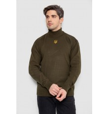 Гольф мужской с вышивкой тризубец, цвет хаки, 161R010