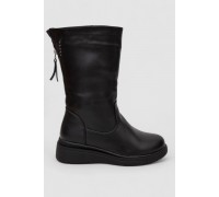 Чоботи жіночі зимові на хутрі, колір чорний, 243RY212