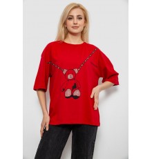 Футболка жіноча з принтом, колір червоний, 244R2016