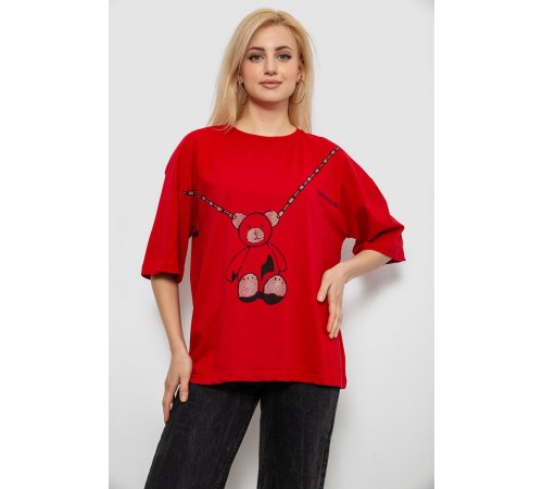 Футболка жіноча з принтом, колір червоний, 244R2016