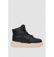 Кросівки жіночі зимові на хутрі, колір чорно-бежевий, 248RCX701 Кросівки жіночі зимові на хутрі, колір чорно-бежевий, 248RCX701