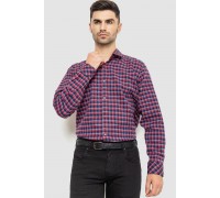 Рубашка мужская в клетку байковая, цвет красно-синий, 214R115-35-195