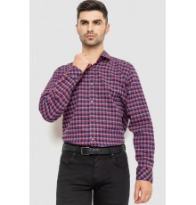 Рубашка мужская в клетку байковая, цвет красно-синий, 214R115-35-195