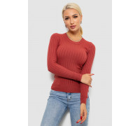 Водолазка женская в рубчик, цвет темно-коралловый, 204R9031