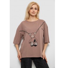 Футболка жіноча з принтом, колір мокко, 244R2016