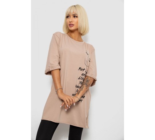 Футболка жіноча з принтом, колір бежевий, 244R2008