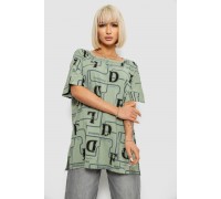 Футболка женская с принтом, цвет оливковый, 244R4016