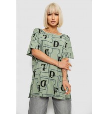 Футболка жіноча з принтом, колір оливковий, 244R4016