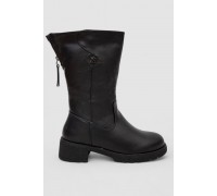 Чоботи жіночі зимові на хутрі, колір чорний, 243RY206