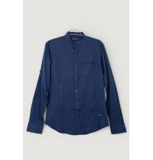 Рубашка мужская однотонная, цвет синий, 186R6919 Рубашка мужская однотонная, цвет синий, 186R6919
