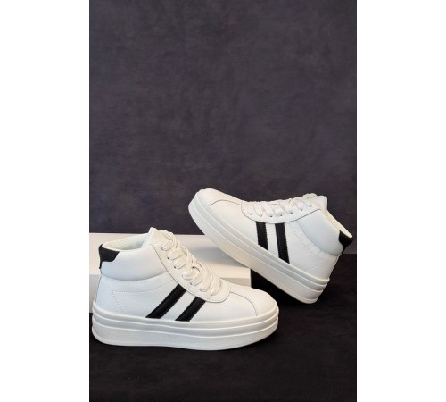 Кросівки жіночі демісезонні, колір біло-чорний, 248RWA160