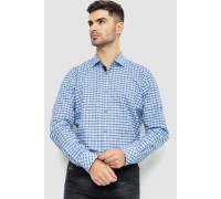 Рубашка мужская в клетку, цвет бело-голубой, 214R117-35-198